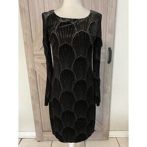 NWT Jessica H size 6 black velvet, cold shoulder